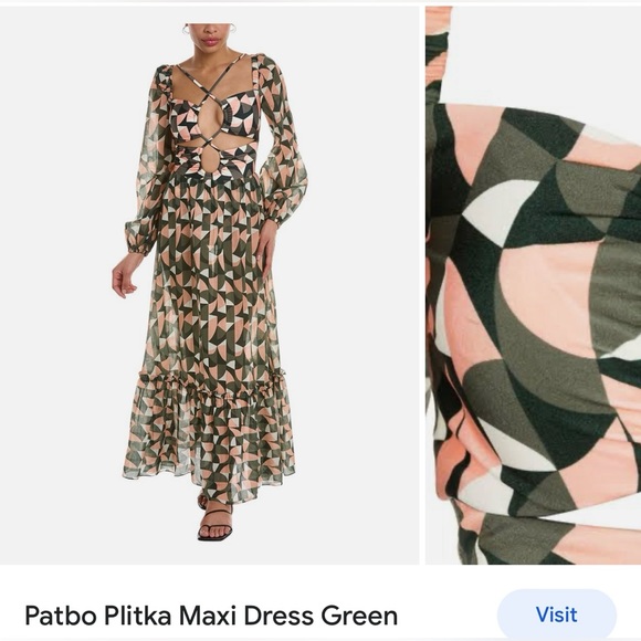 PatBO Beautiful Plitka lace-up dress, Size XL - Picture 2 of 10